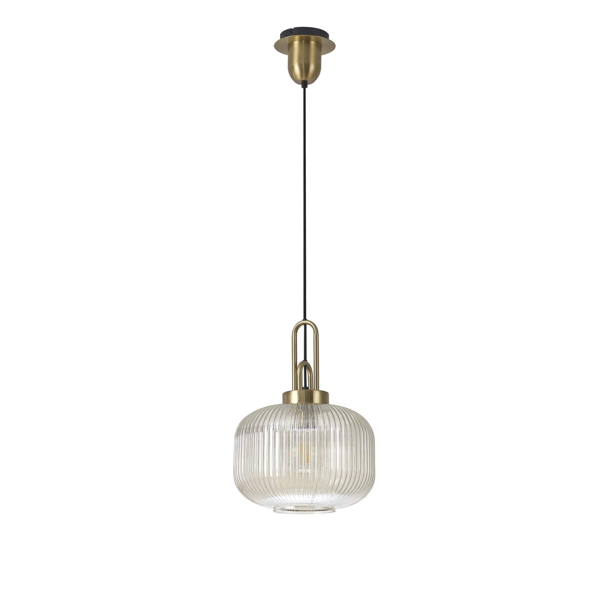 NLK05409 Amsterdam 1 Light Pendant Brass Gold Matt Black