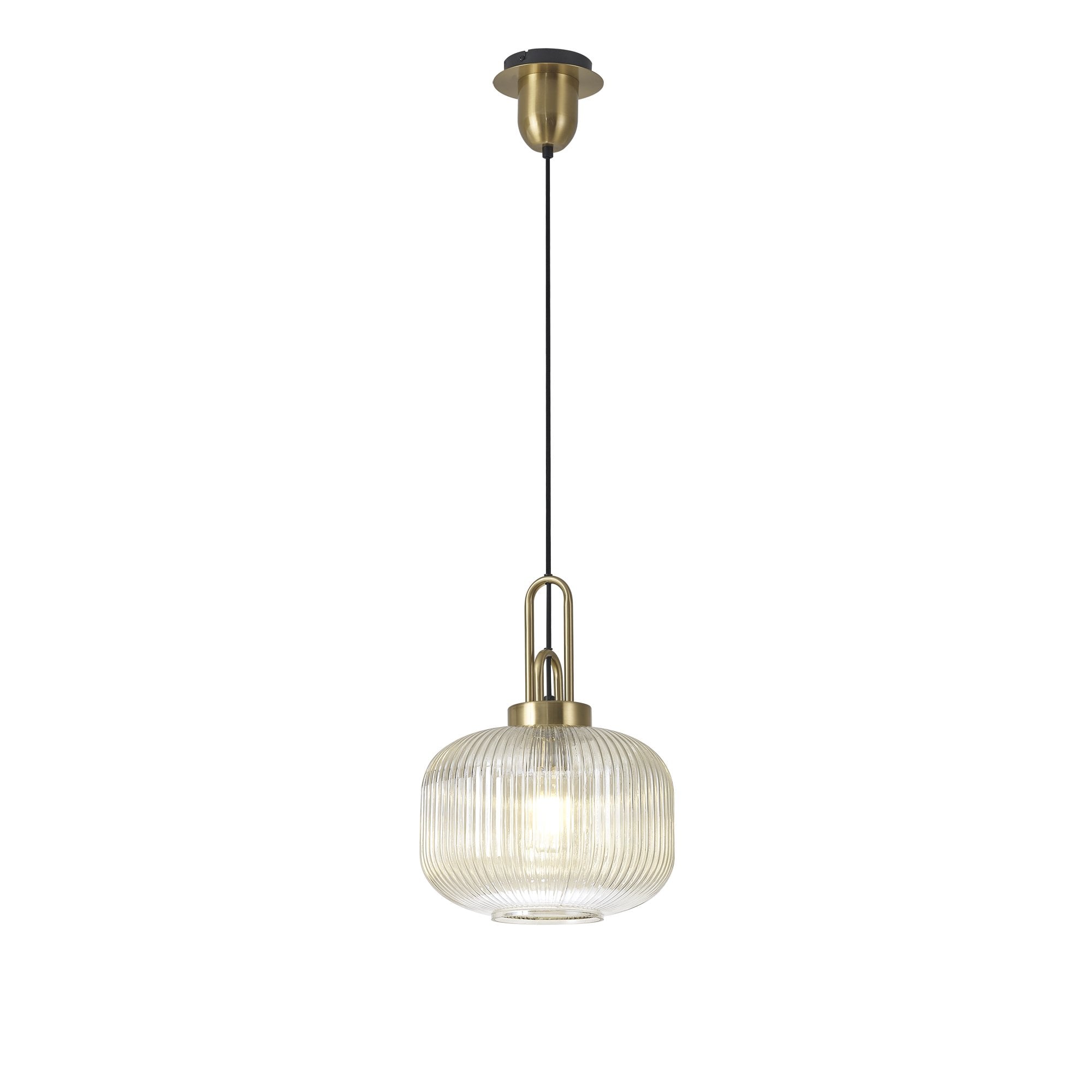 NLK05409 Amsterdam 1 Light Pendant Brass Gold Matt Black