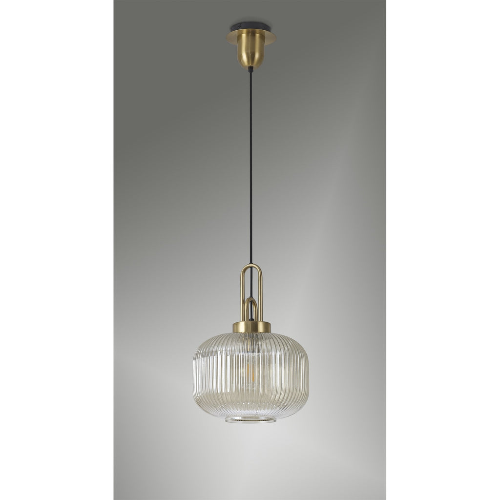NLK05409 Amsterdam 1 Light Pendant Brass Gold Matt Black