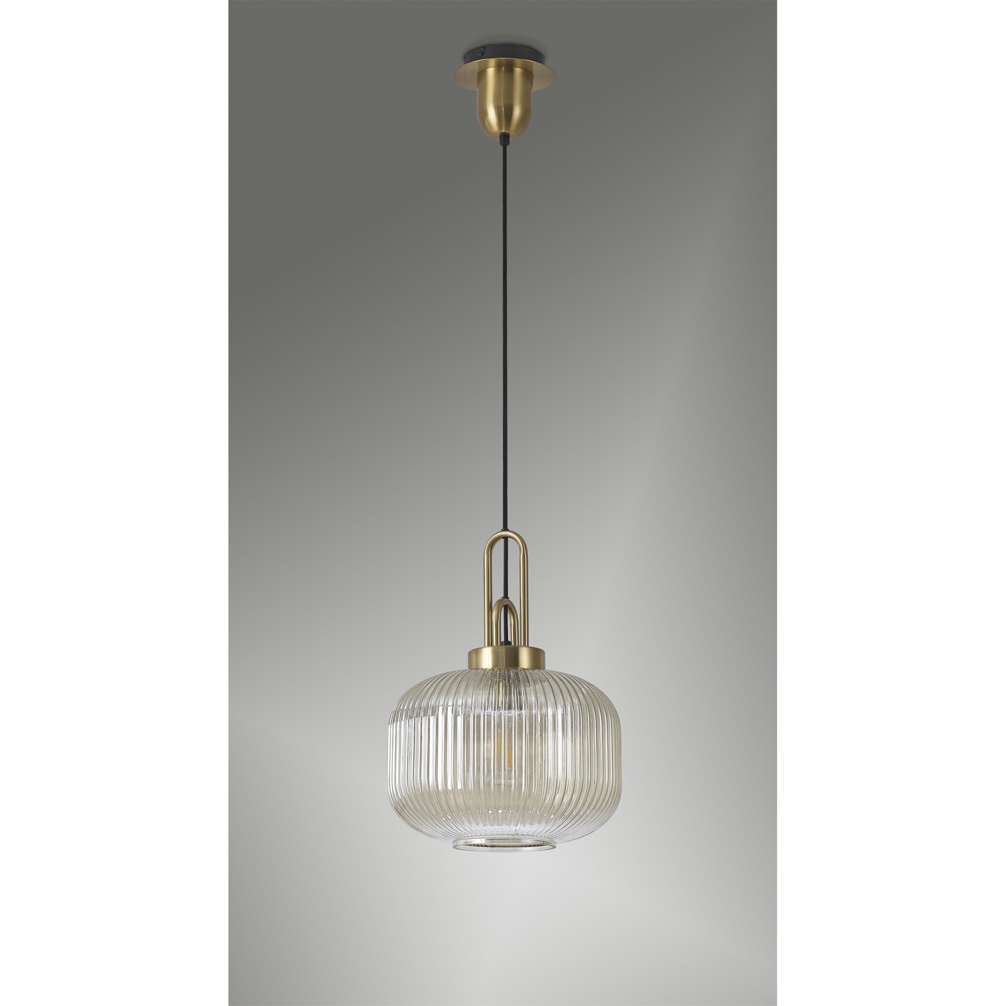 NLK05409 Amsterdam 1 Light Pendant Brass Gold Matt Black