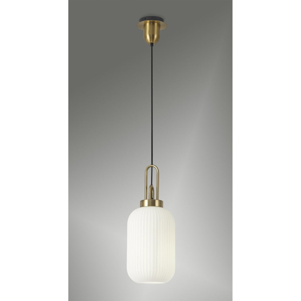 NLK05419 Amsterdam 1 Light Pendant Brass Gold Matt Black