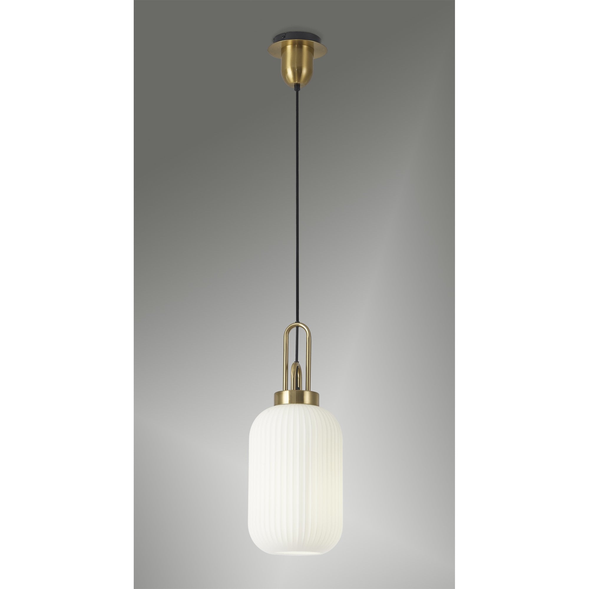 NLK05419 Amsterdam 1 Light Pendant Brass Gold Matt Black