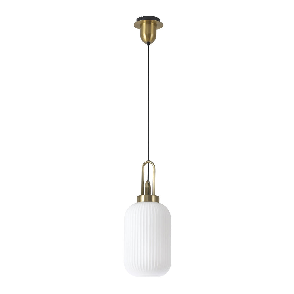 NLK05419 Amsterdam 1 Light Pendant Brass Gold Matt Black