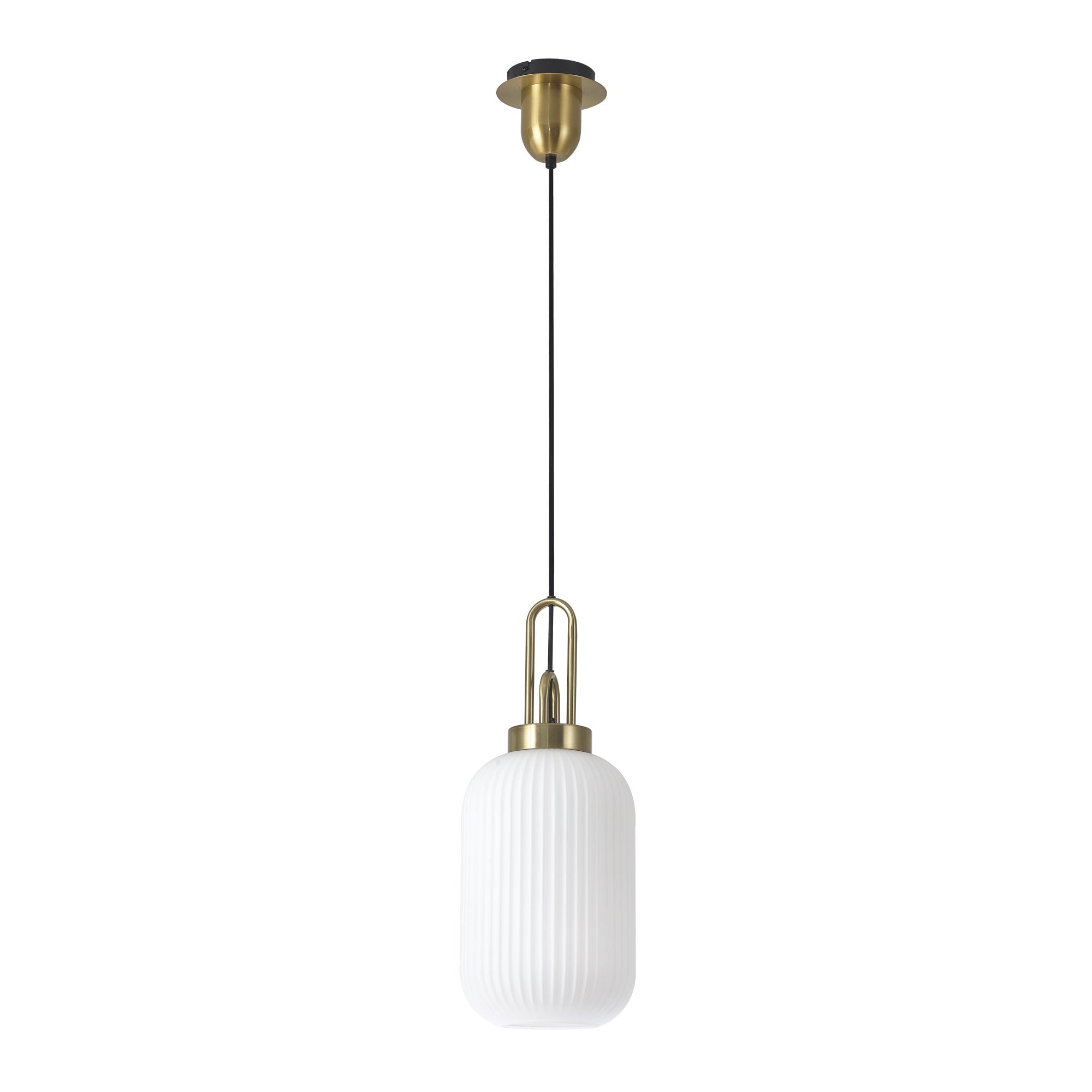 NLK05419 Amsterdam 1 Light Pendant Brass Gold Matt Black