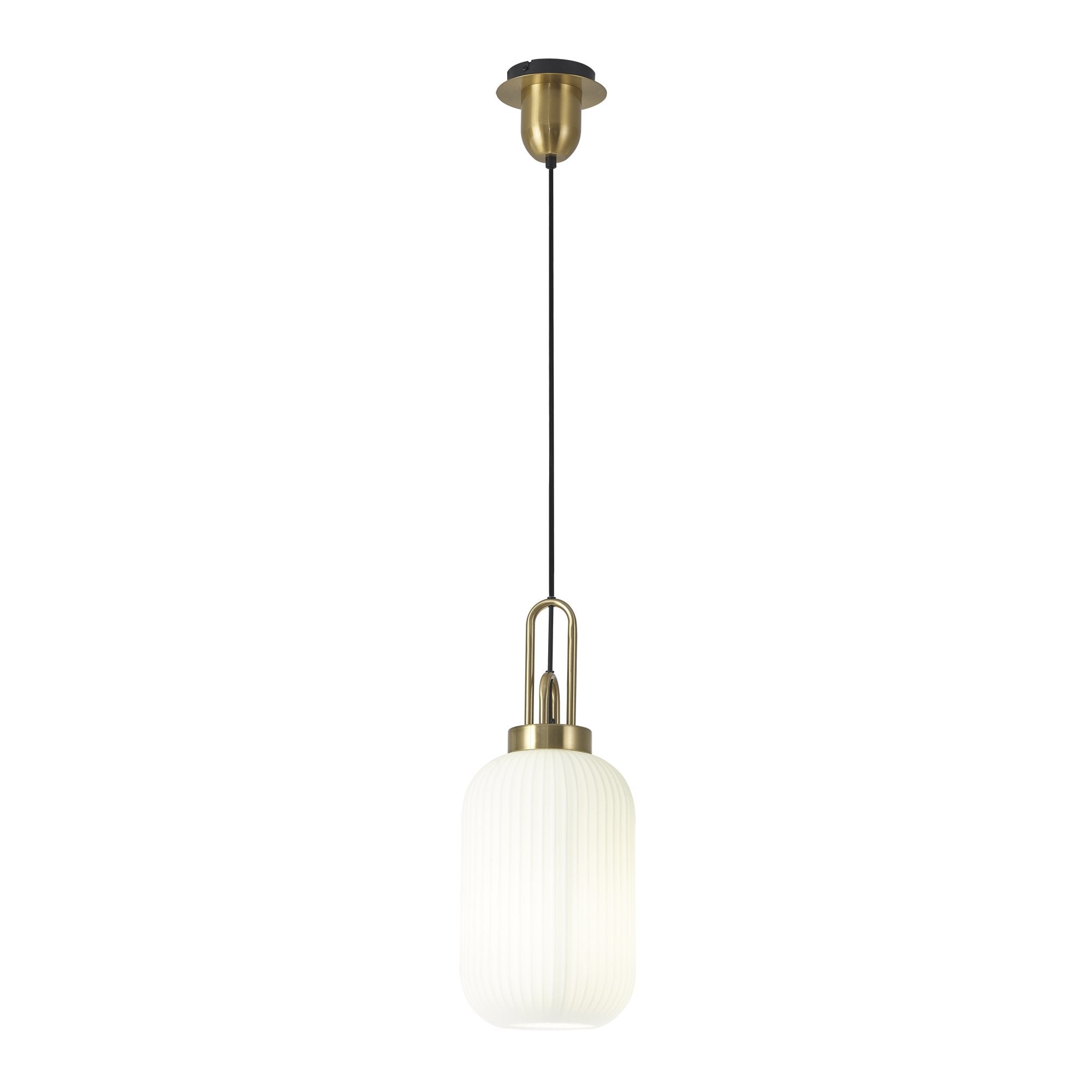 NLK05419 Amsterdam 1 Light Pendant Brass Gold Matt Black