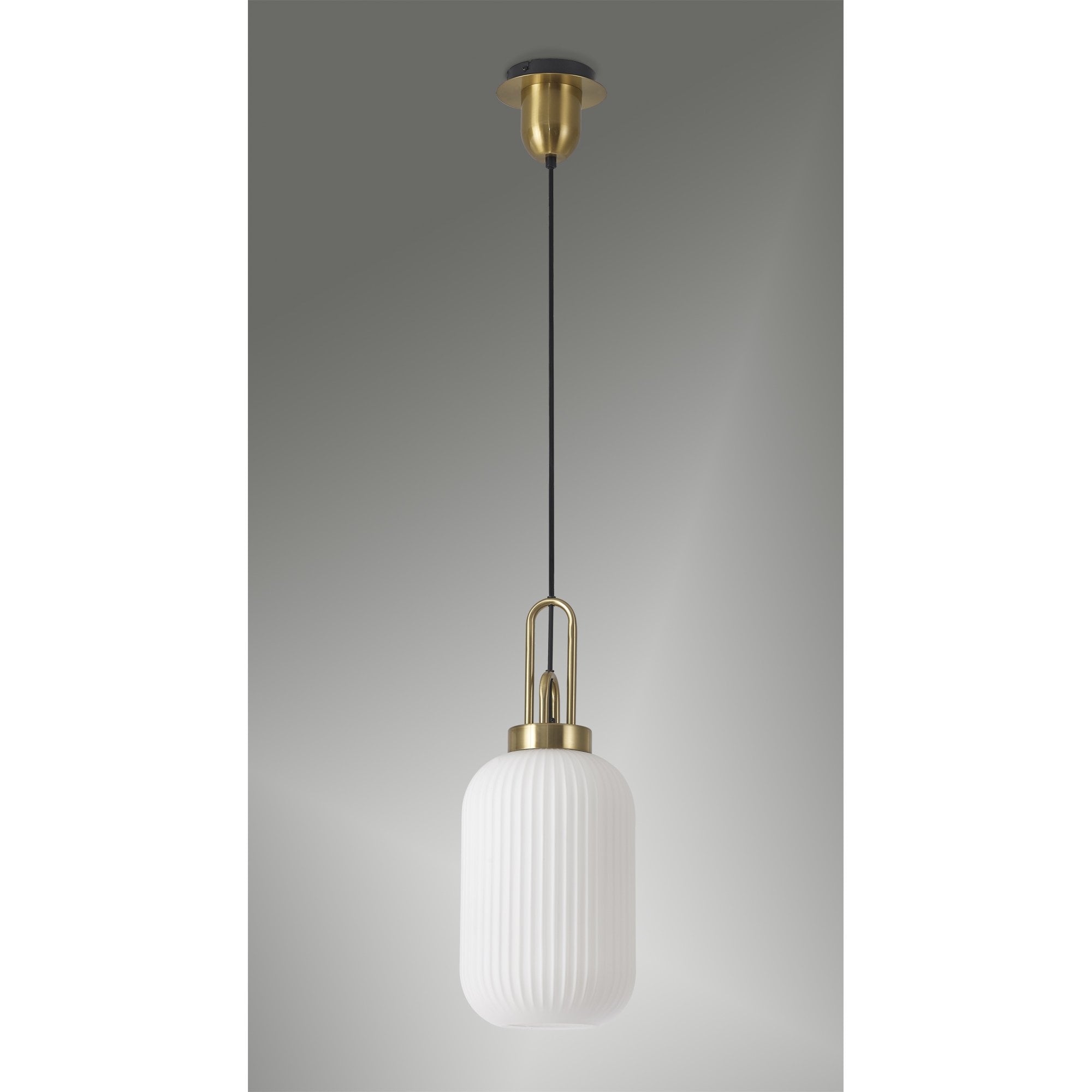 NLK05419 Amsterdam 1 Light Pendant Brass Gold Matt Black