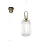 NLK05429 Amsterdam 1 Light Pendant Brass Gold Matt Black