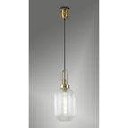 NLK05429 Amsterdam 1 Light Pendant Brass Gold Matt Black
