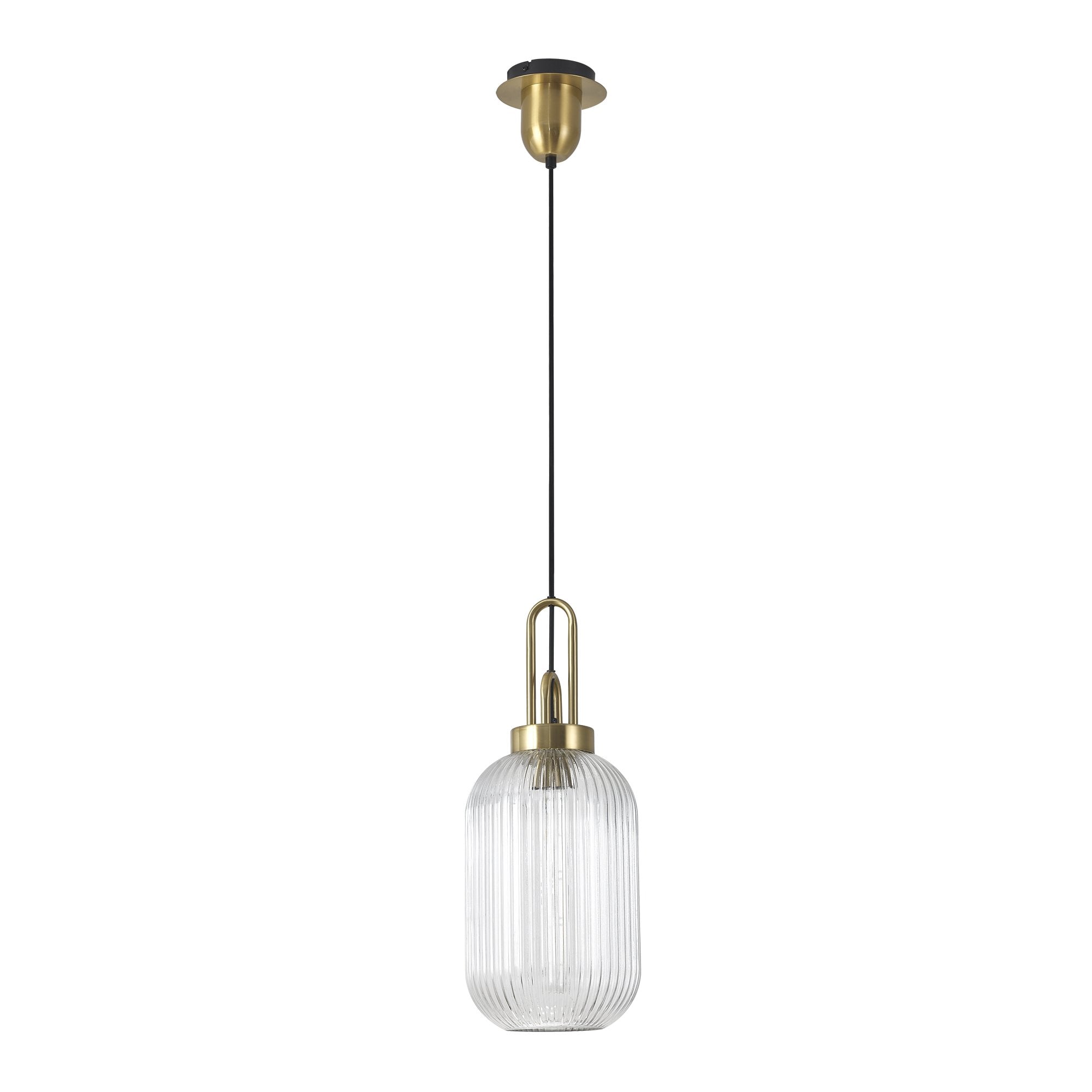 NLK05429 Amsterdam 1 Light Pendant Brass Gold Matt Black