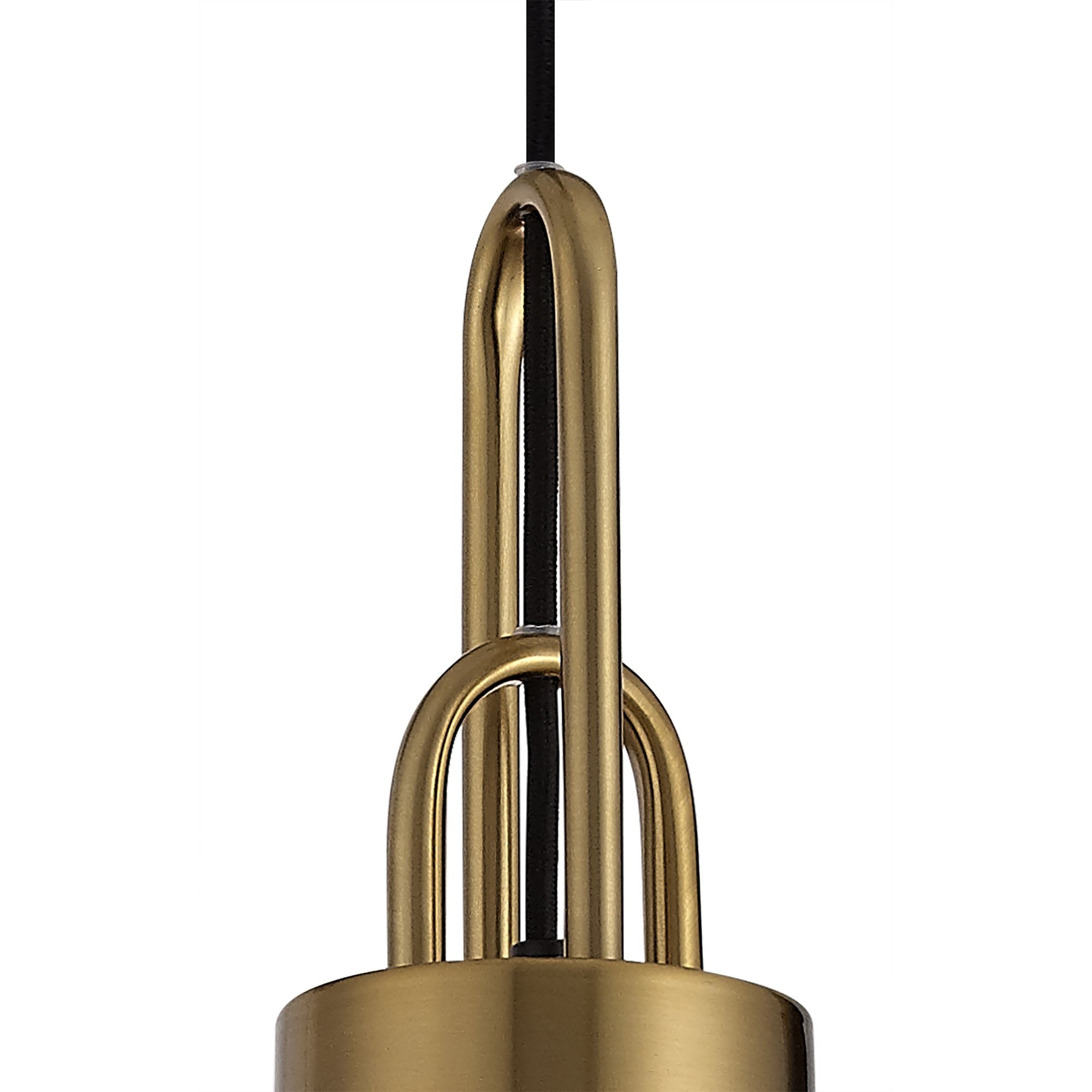 NLK05429 Amsterdam 1 Light Pendant Brass Gold Matt Black