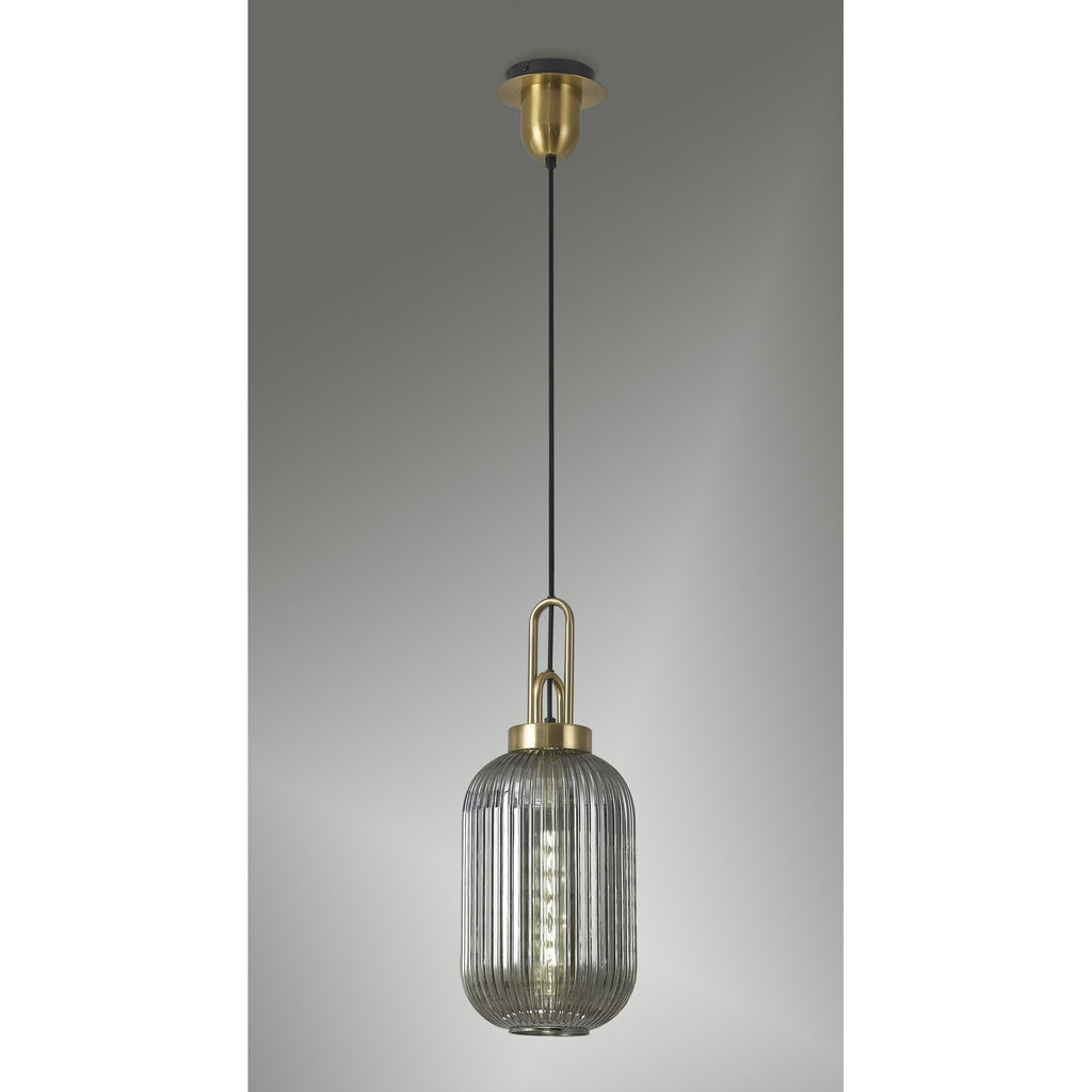 NLK05439 Amsterdam 1 Light Pendant Brass Gold Matt Black
