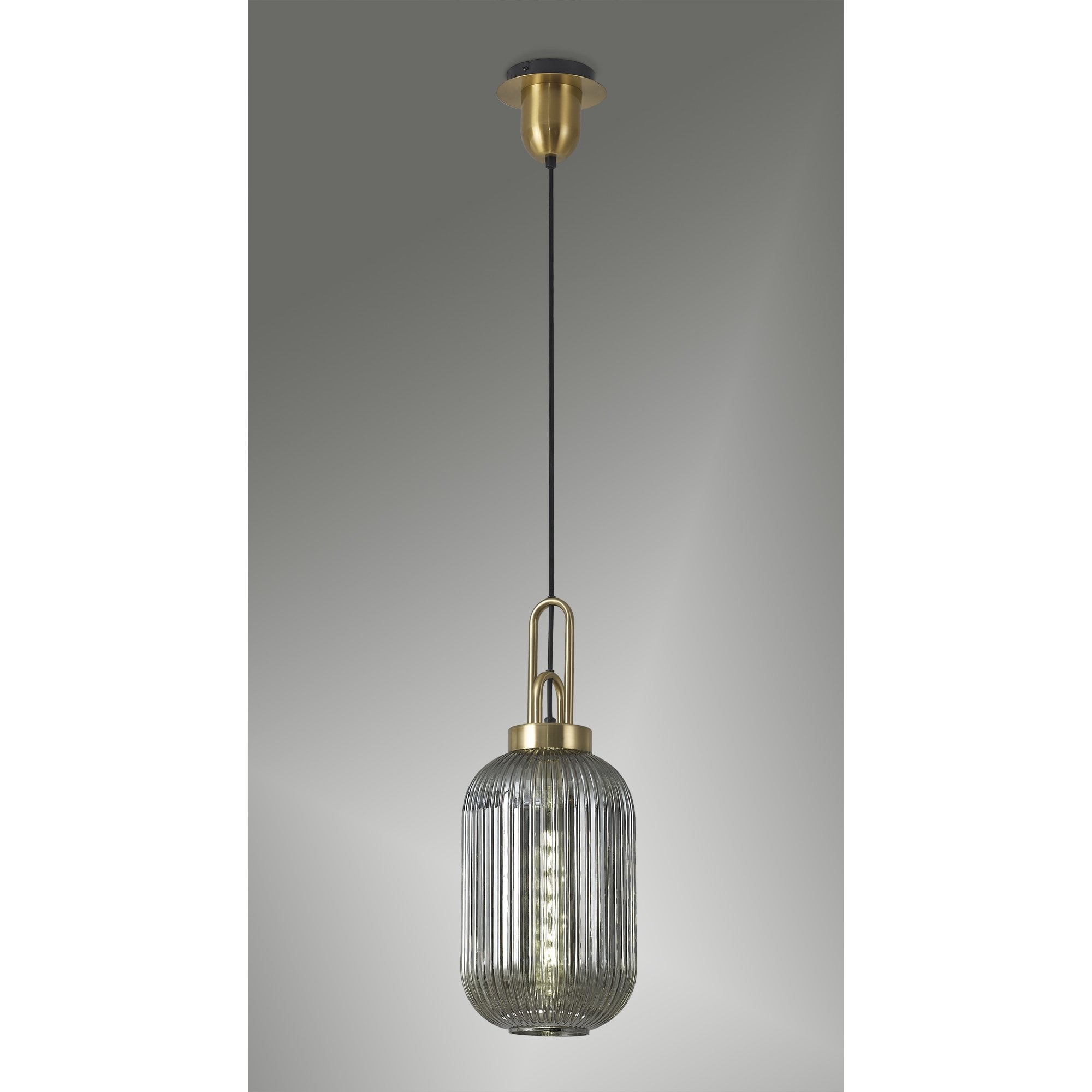 NLK05439 Amsterdam 1 Light Pendant Brass Gold Matt Black