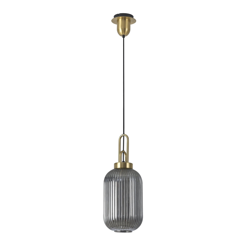 NLK05439 Amsterdam 1 Light Pendant Brass Gold Matt Black