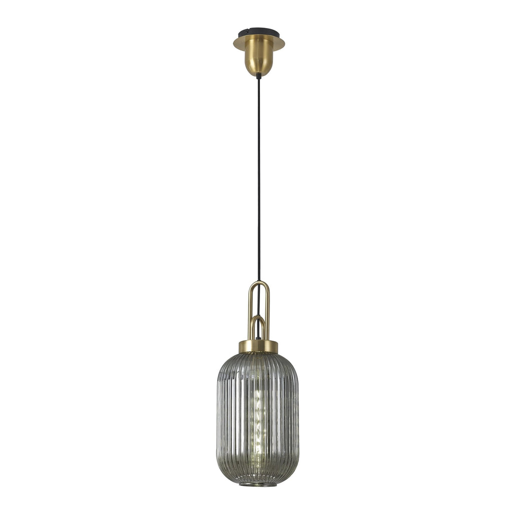NLK05439 Amsterdam 1 Light Pendant Brass Gold Matt Black