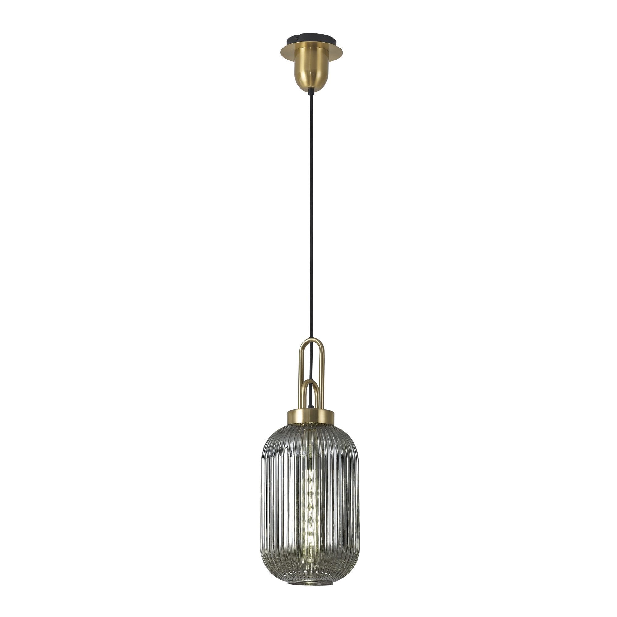 NLK05439 Amsterdam 1 Light Pendant Brass Gold Matt Black