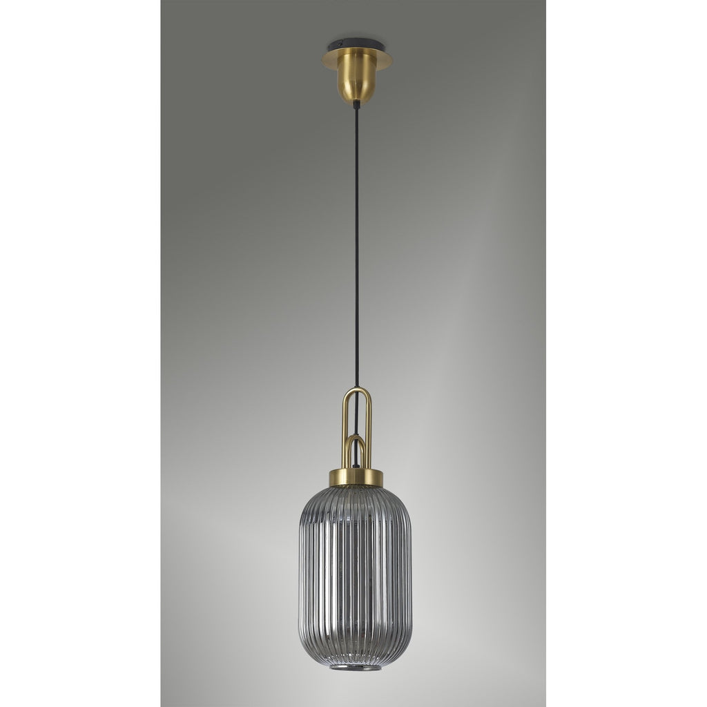 NLK05439 Amsterdam 1 Light Pendant Brass Gold Matt Black