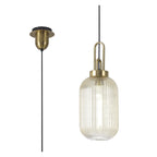 NLK05449 Amsterdam 1 Light Pendant Brass Gold Matt Black