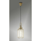 NLK05449 Amsterdam 1 Light Pendant Brass Gold Matt Black