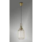 NLK05449 Amsterdam 1 Light Pendant Brass Gold Matt Black