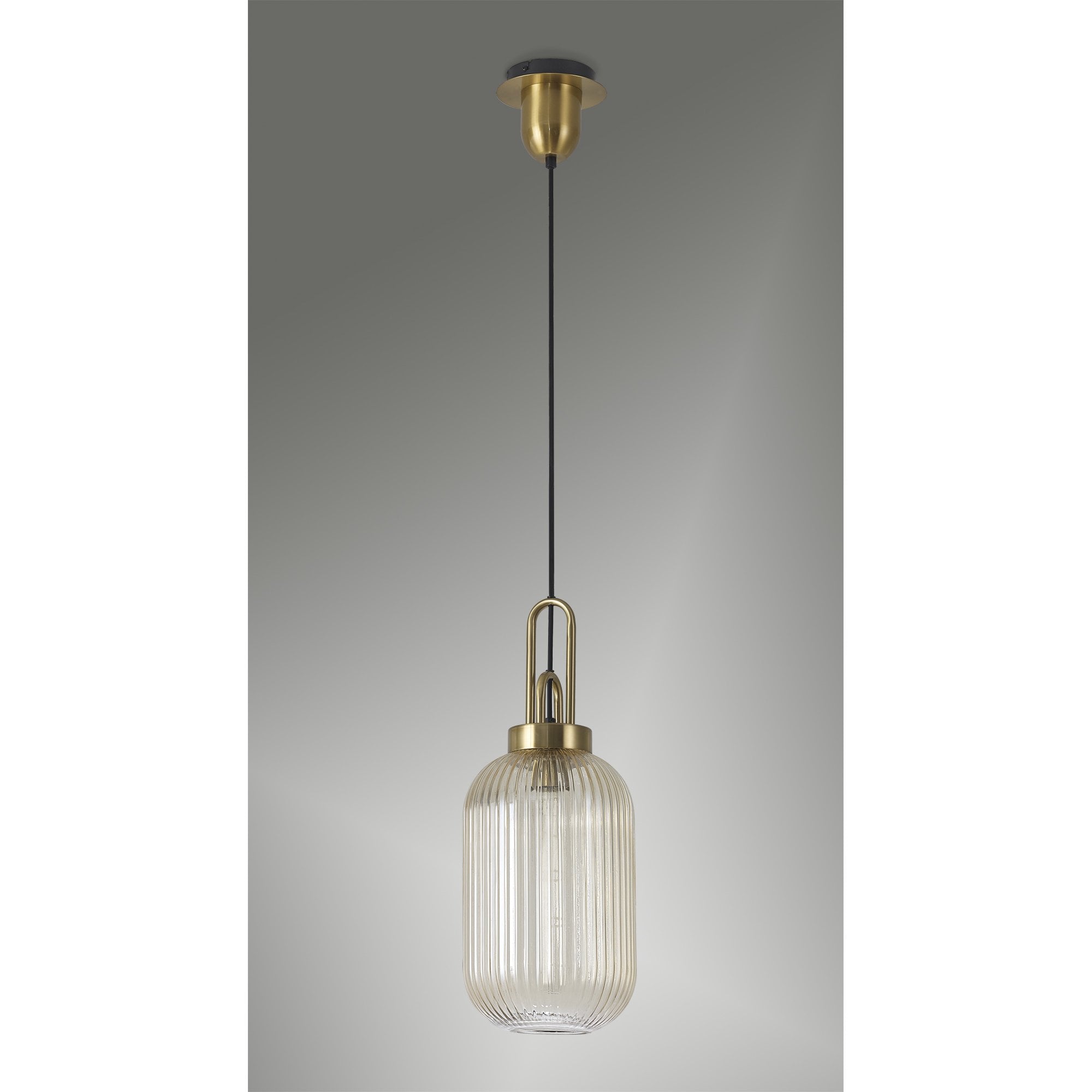 NLK05449 Amsterdam 1 Light Pendant Brass Gold Matt Black