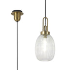 NLK05459 Amsterdam 1 Light Pendant Brass Gold Matt Black