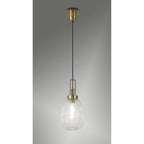 NLK05459 Amsterdam 1 Light Pendant Brass Gold Matt Black