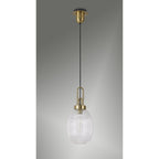 NLK05459 Amsterdam 1 Light Pendant Brass Gold Matt Black