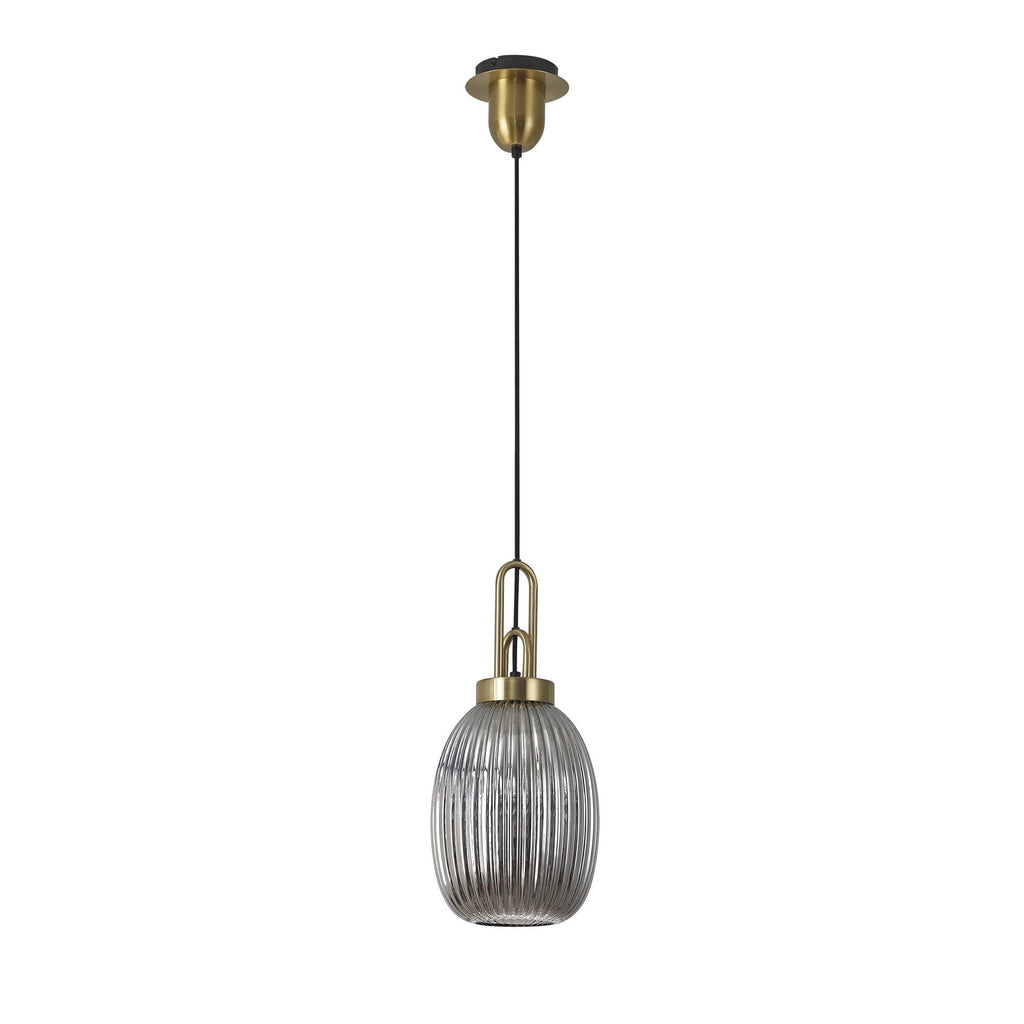 NLK05469 Amsterdam 1 Light Pendant Brass Gold Matt Black