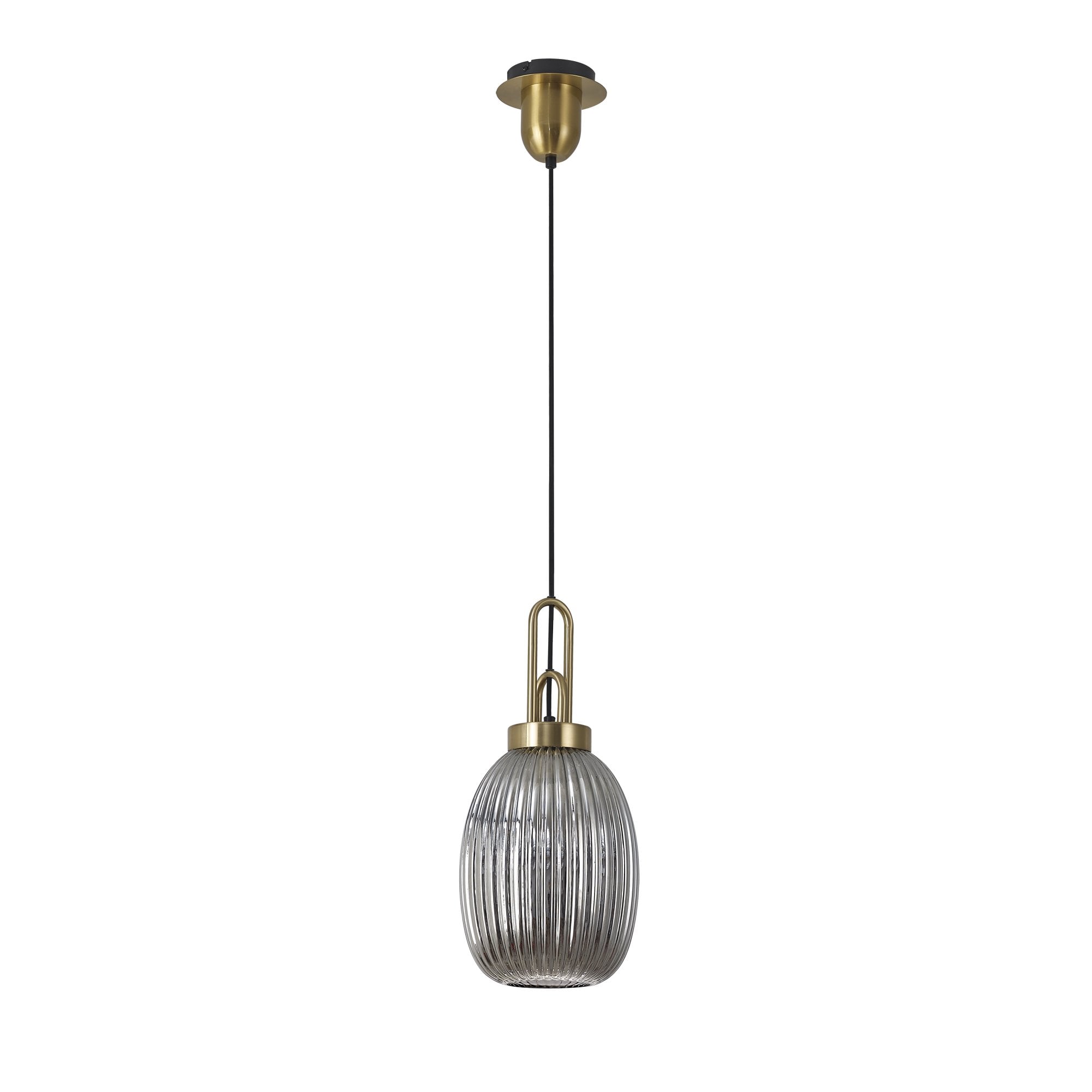 NLK05469 Amsterdam 1 Light Pendant Brass Gold Matt Black