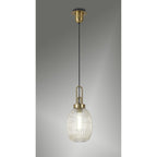 NLK05479 Amsterdam 1 Light Pendant Brass Gold Matt Black