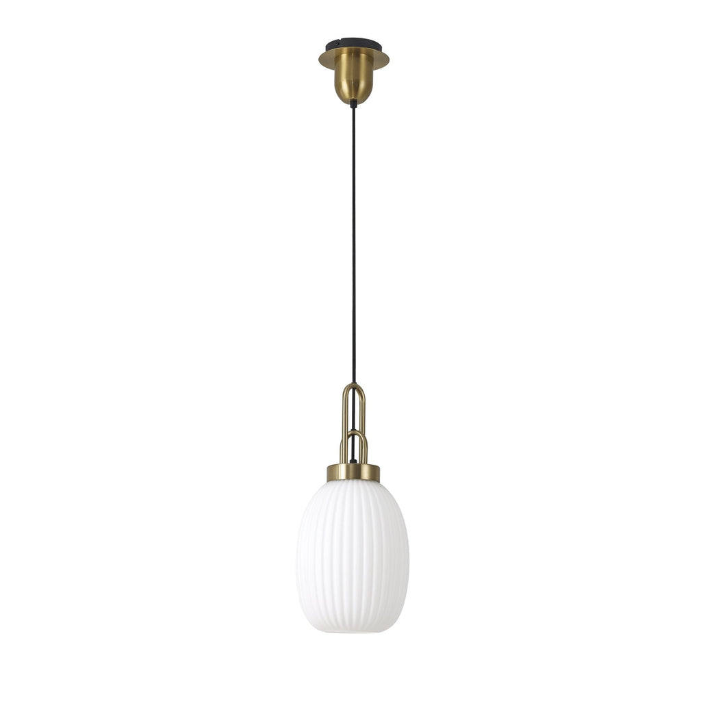 NLK05489 Amsterdam 1 Light Pendant Brass Gold Matt Black