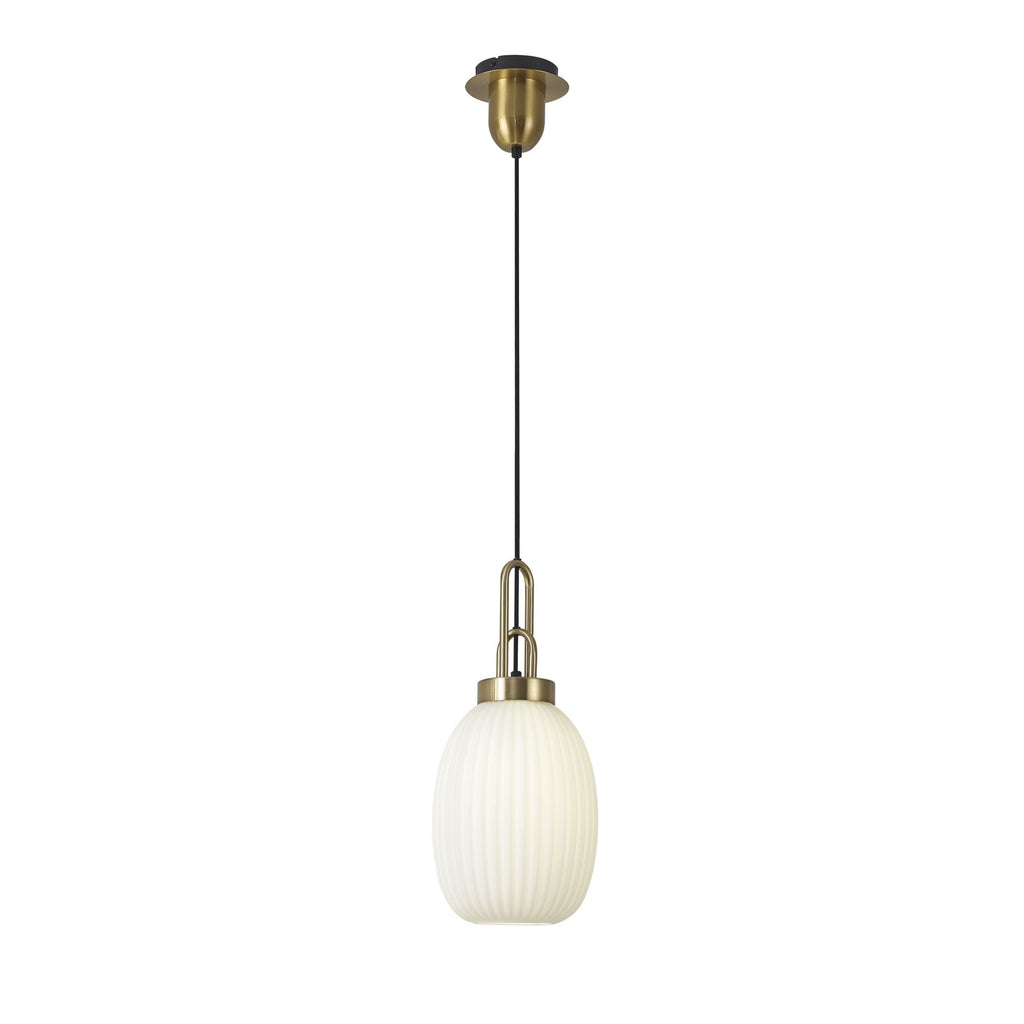 NLK05489 Amsterdam 1 Light Pendant Brass Gold Matt Black