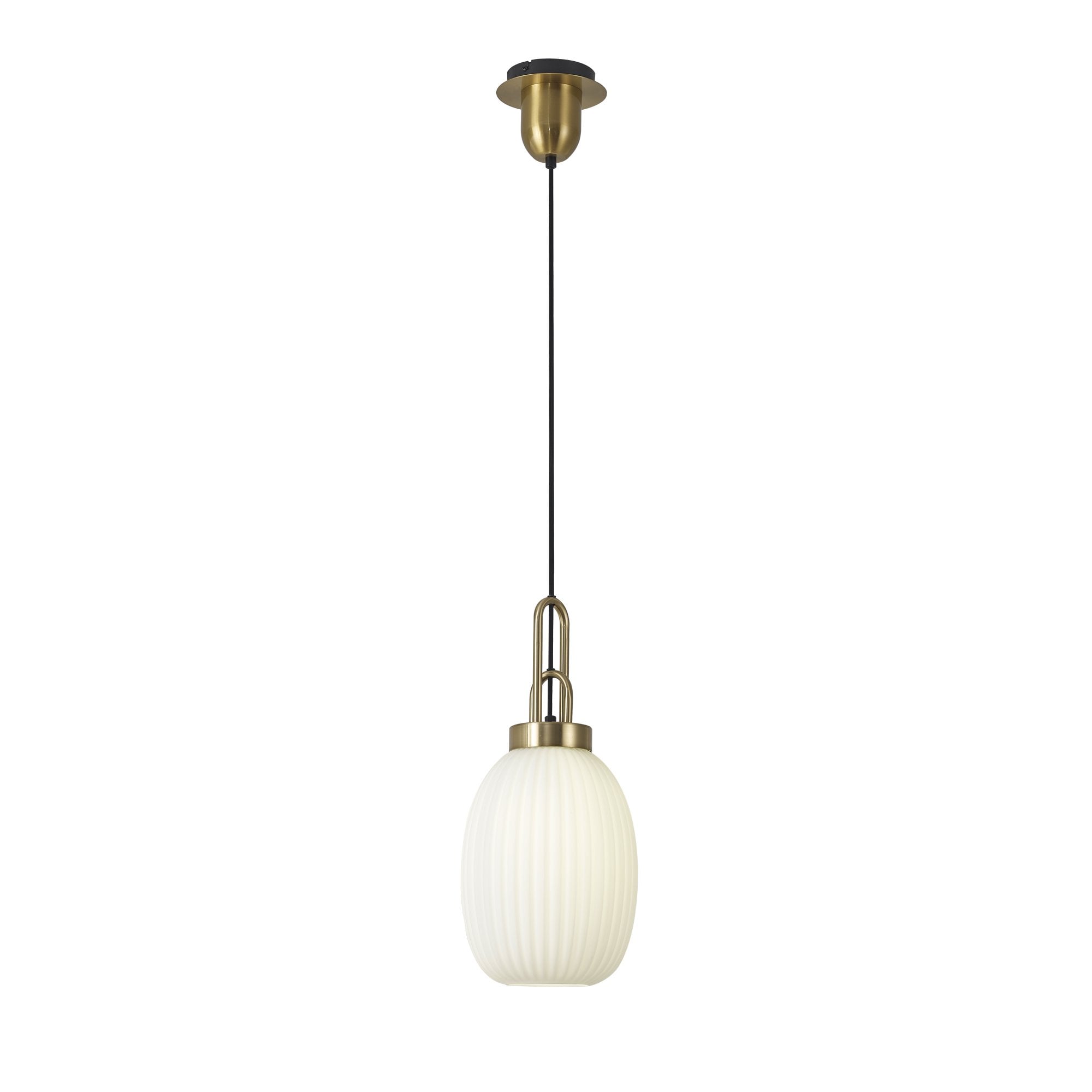NLK05489 Amsterdam 1 Light Pendant Brass Gold Matt Black