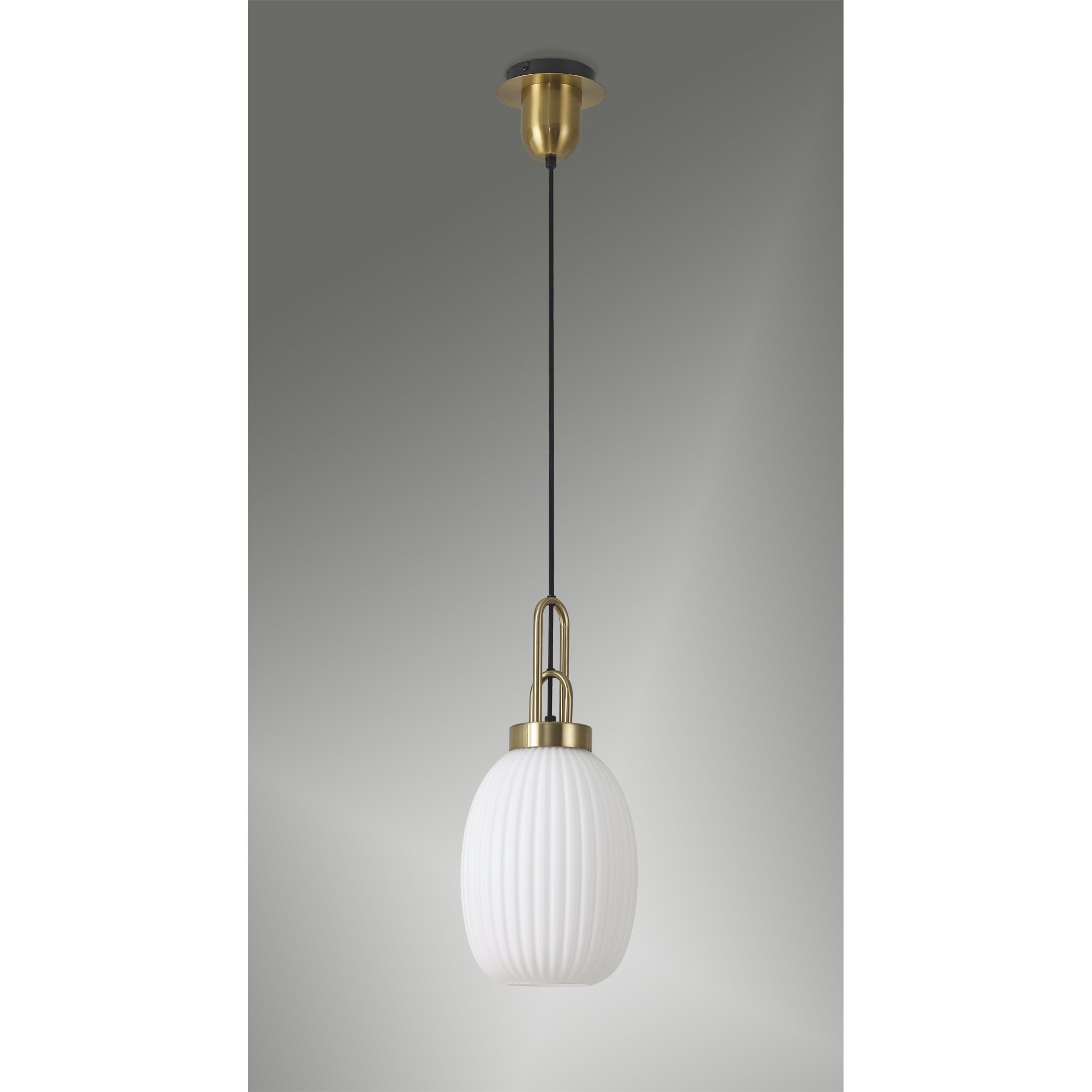 NLK05489 Amsterdam 1 Light Pendant Brass Gold Matt Black