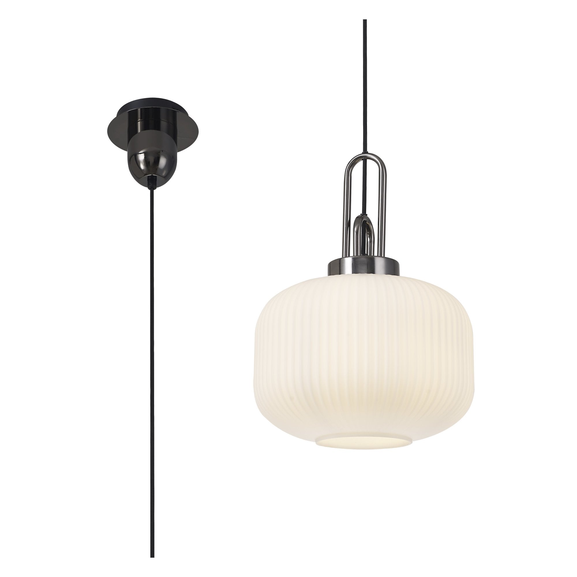 NLK05499 Amsterdam 1 Light Pendant Black Chrome Matt Black