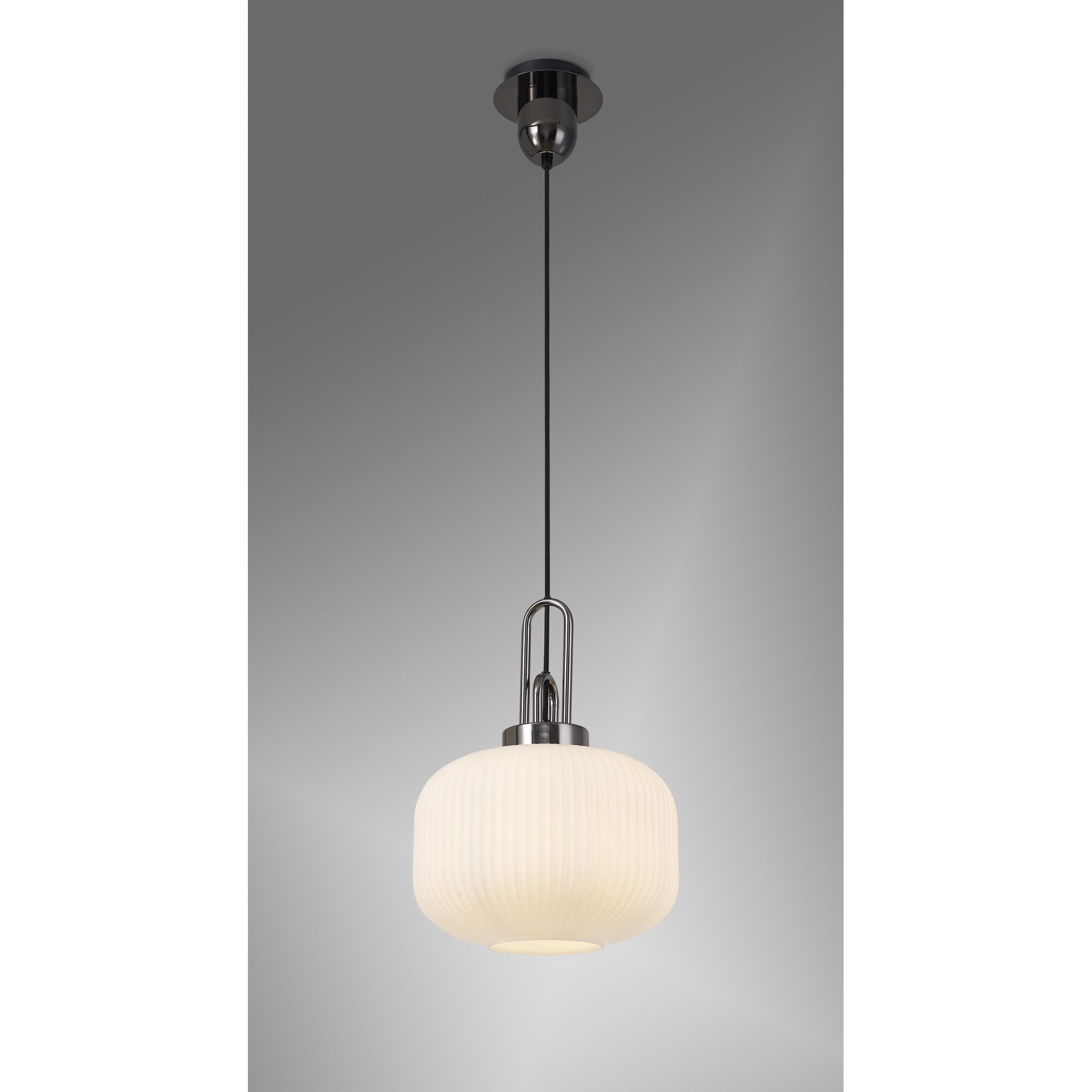 NLK05499 Amsterdam 1 Light Pendant Black Chrome Matt Black