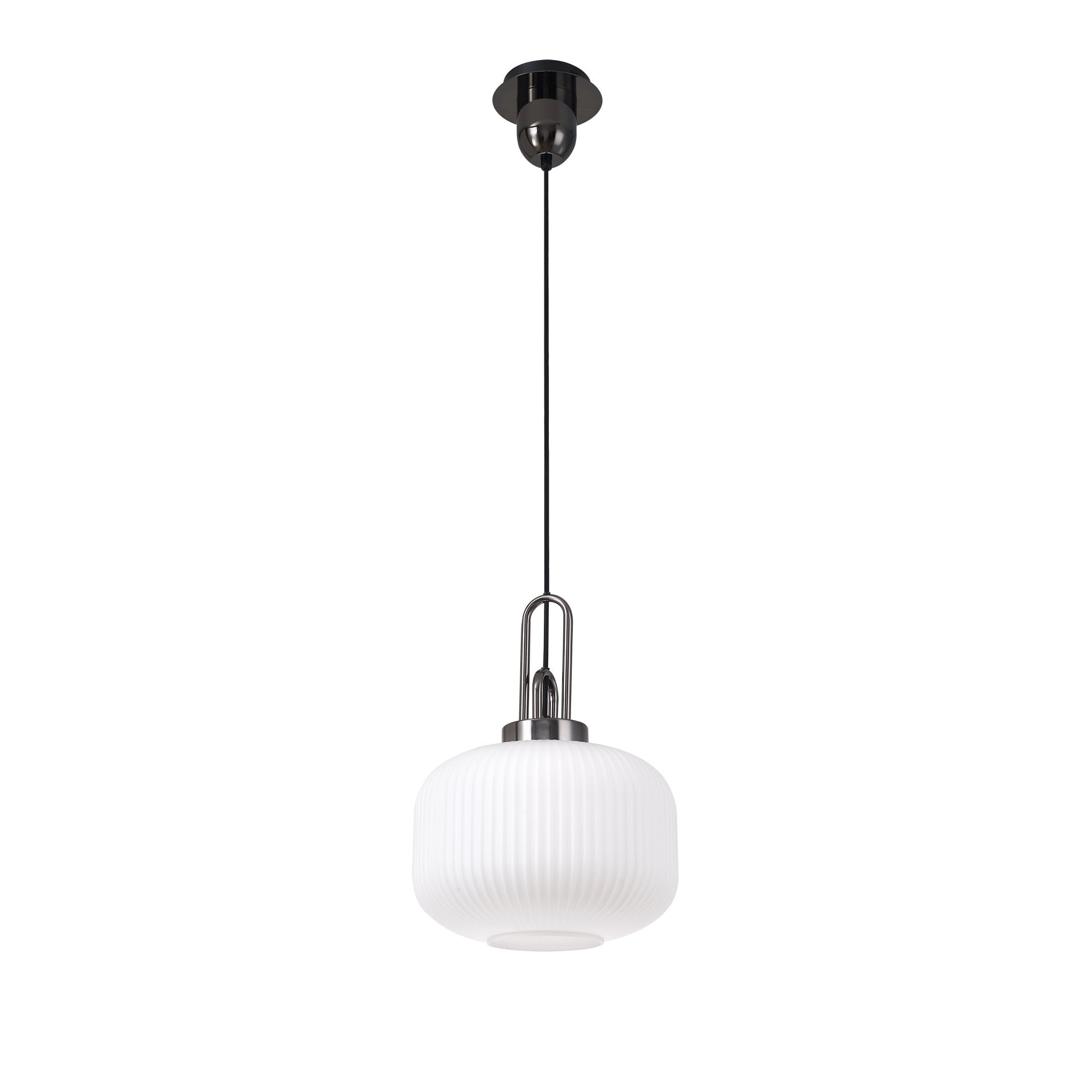 NLK05499 Amsterdam 1 Light Pendant Black Chrome Matt Black