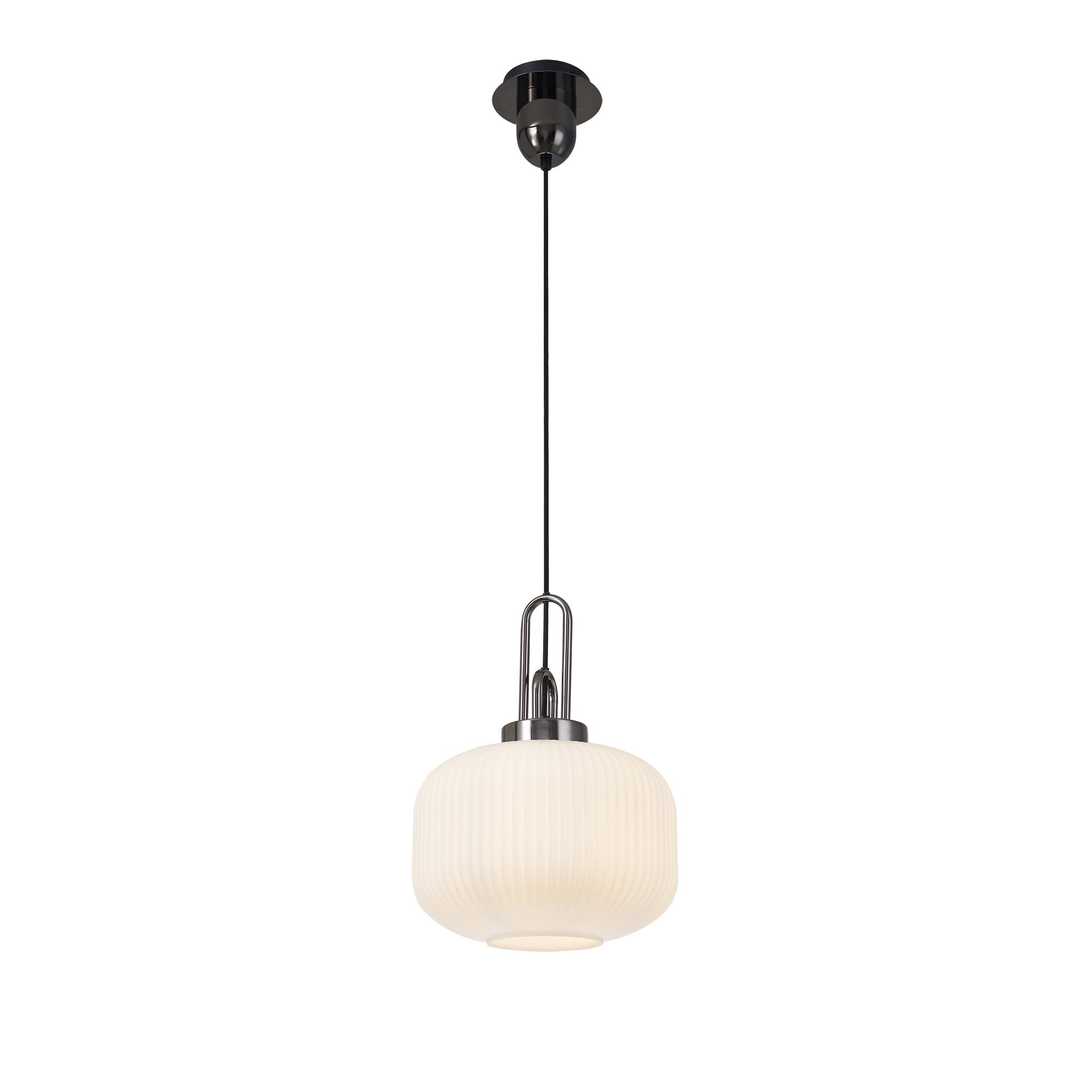 NLK05499 Amsterdam 1 Light Pendant Black Chrome Matt Black