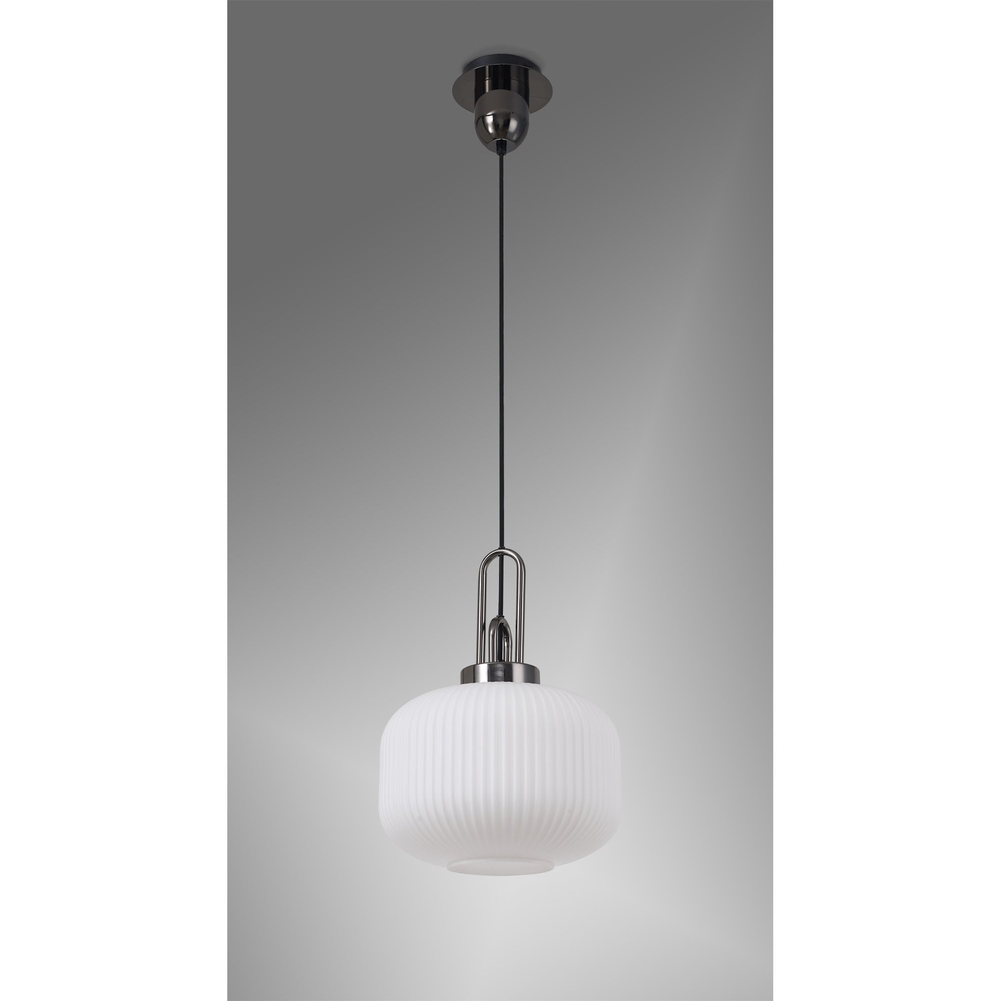 NLK05499 Amsterdam 1 Light Pendant Black Chrome Matt Black