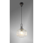 NLK05509 Amsterdam 1 Light Pendant Black Chrome Matt Black