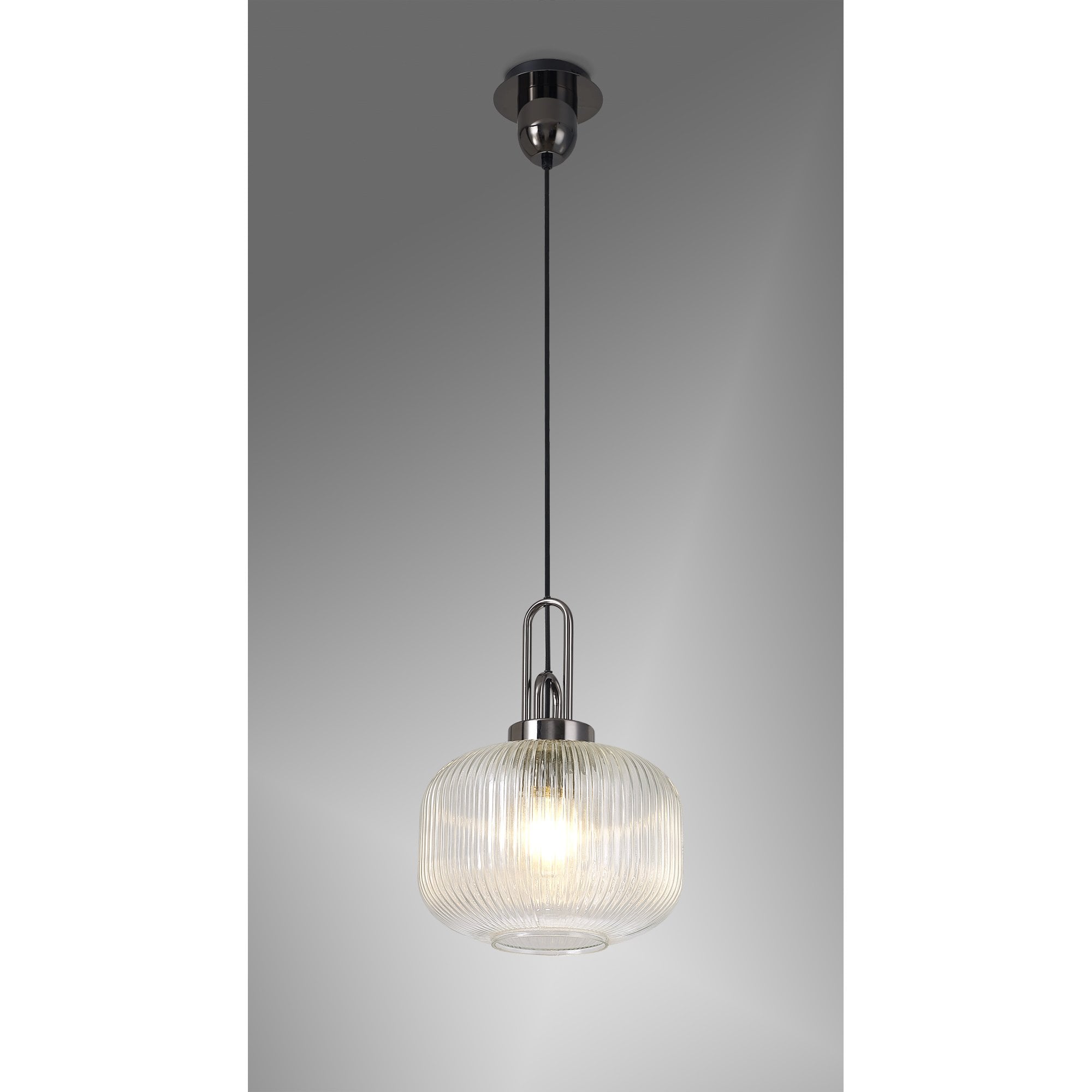 NLK05509 Amsterdam 1 Light Pendant Black Chrome Matt Black