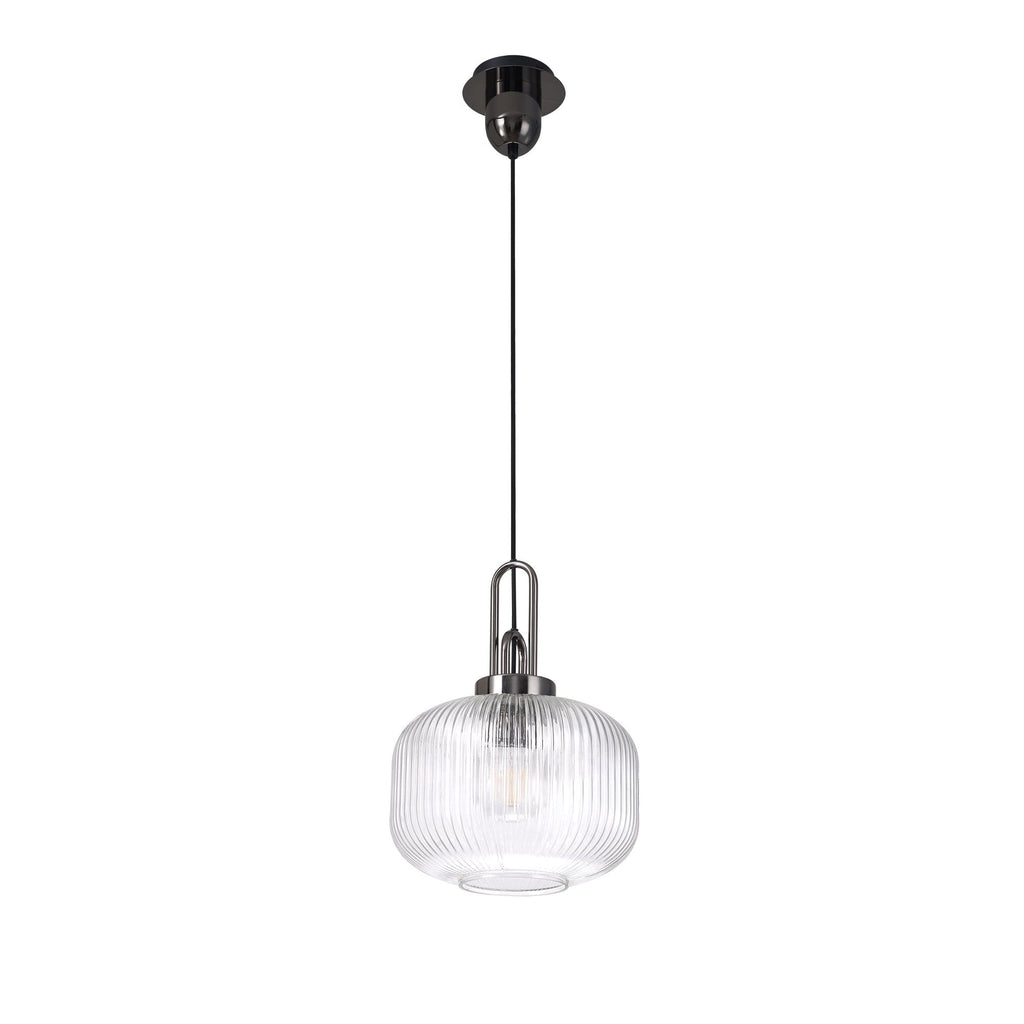 NLK05509 Amsterdam 1 Light Pendant Black Chrome Matt Black