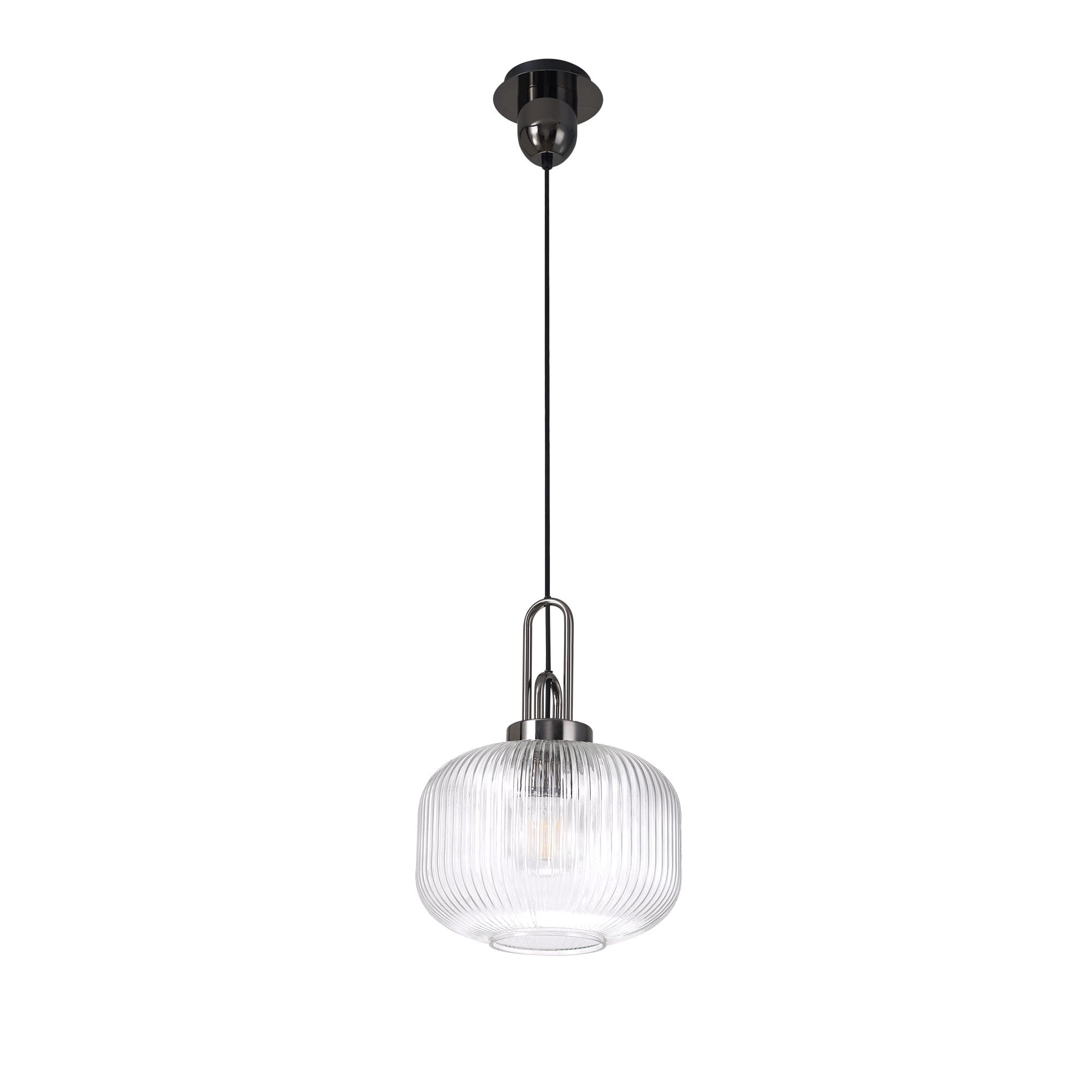 NLK05509 Amsterdam 1 Light Pendant Black Chrome Matt Black