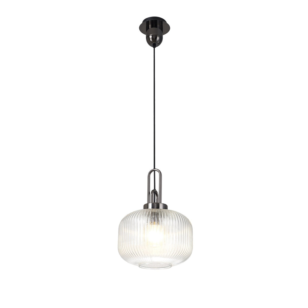 NLK05509 Amsterdam 1 Light Pendant Black Chrome Matt Black