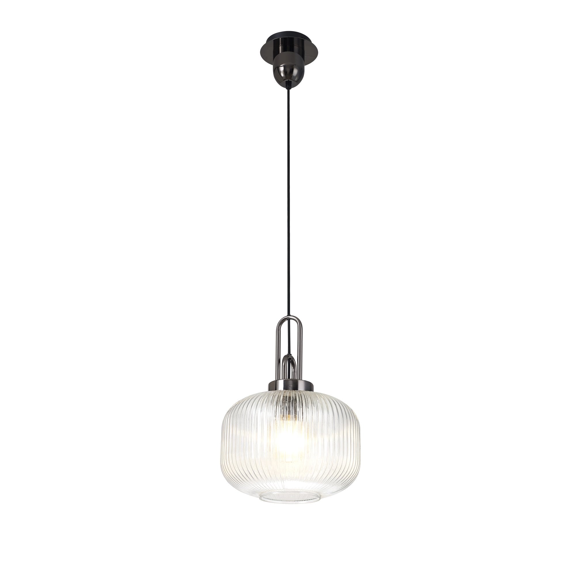 NLK05509 Amsterdam 1 Light Pendant Black Chrome Matt Black