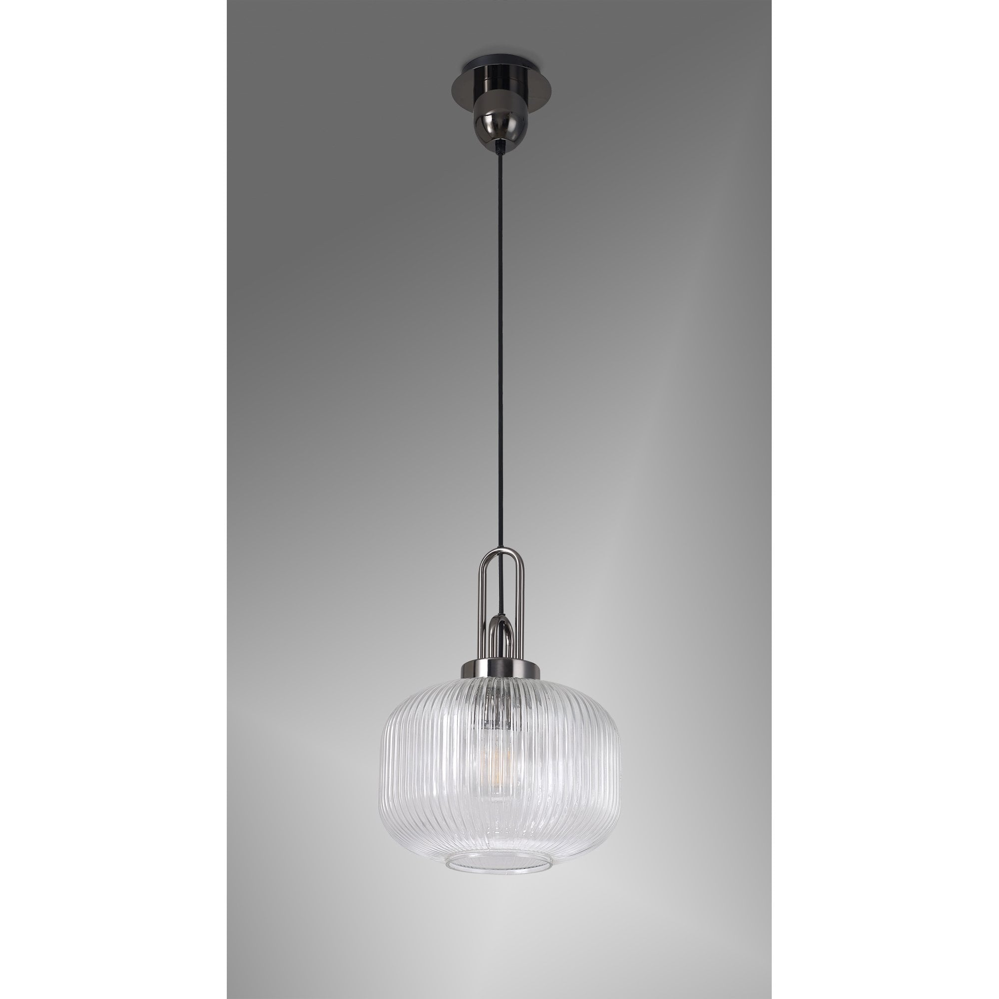 NLK05509 Amsterdam 1 Light Pendant Black Chrome Matt Black