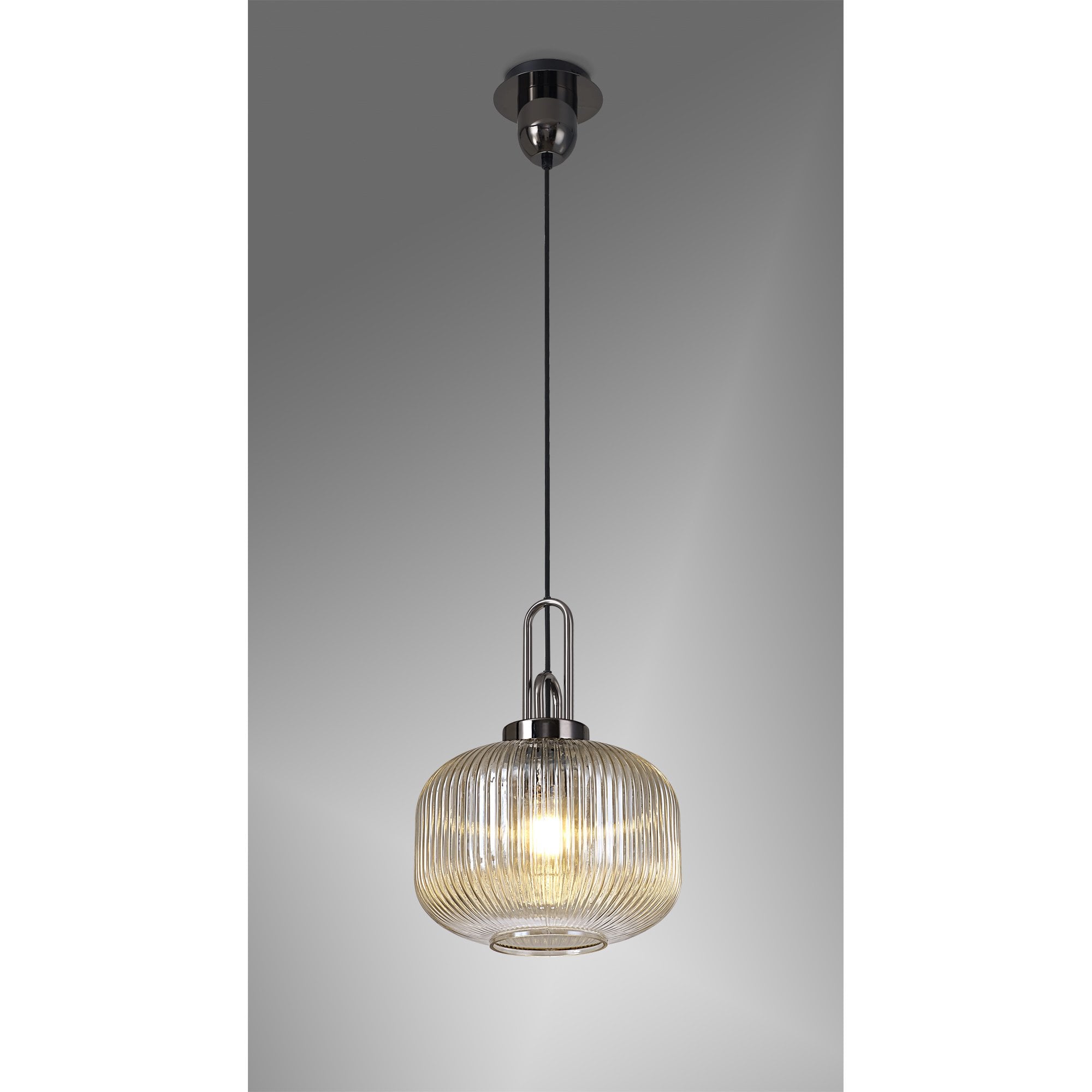 NLK05519 Amsterdam 1 Light Pendant Black Chrome Matt Black