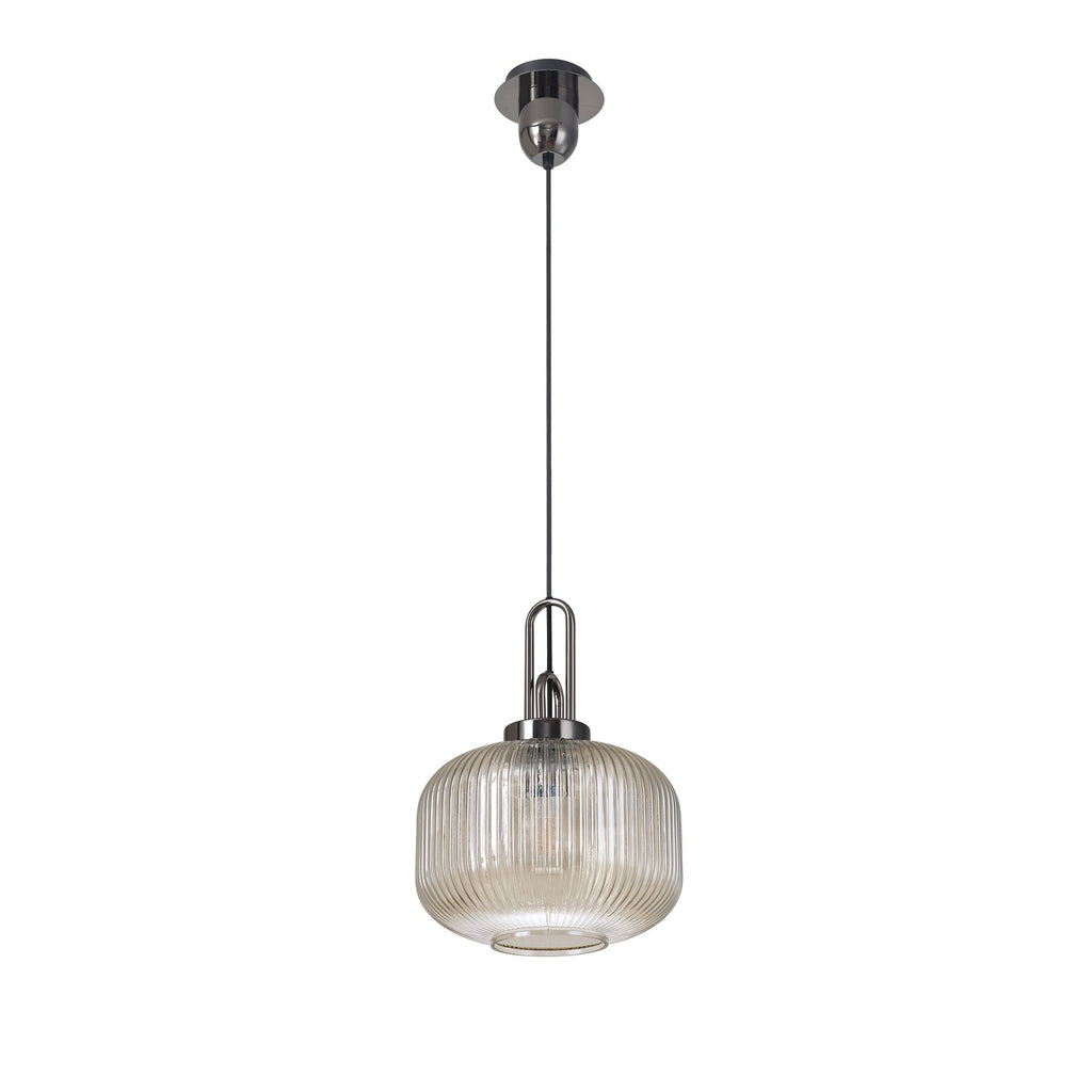 NLK05519 Amsterdam 1 Light Pendant Black Chrome Matt Black