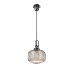 NLK05519 Amsterdam 1 Light Pendant Black Chrome Matt Black