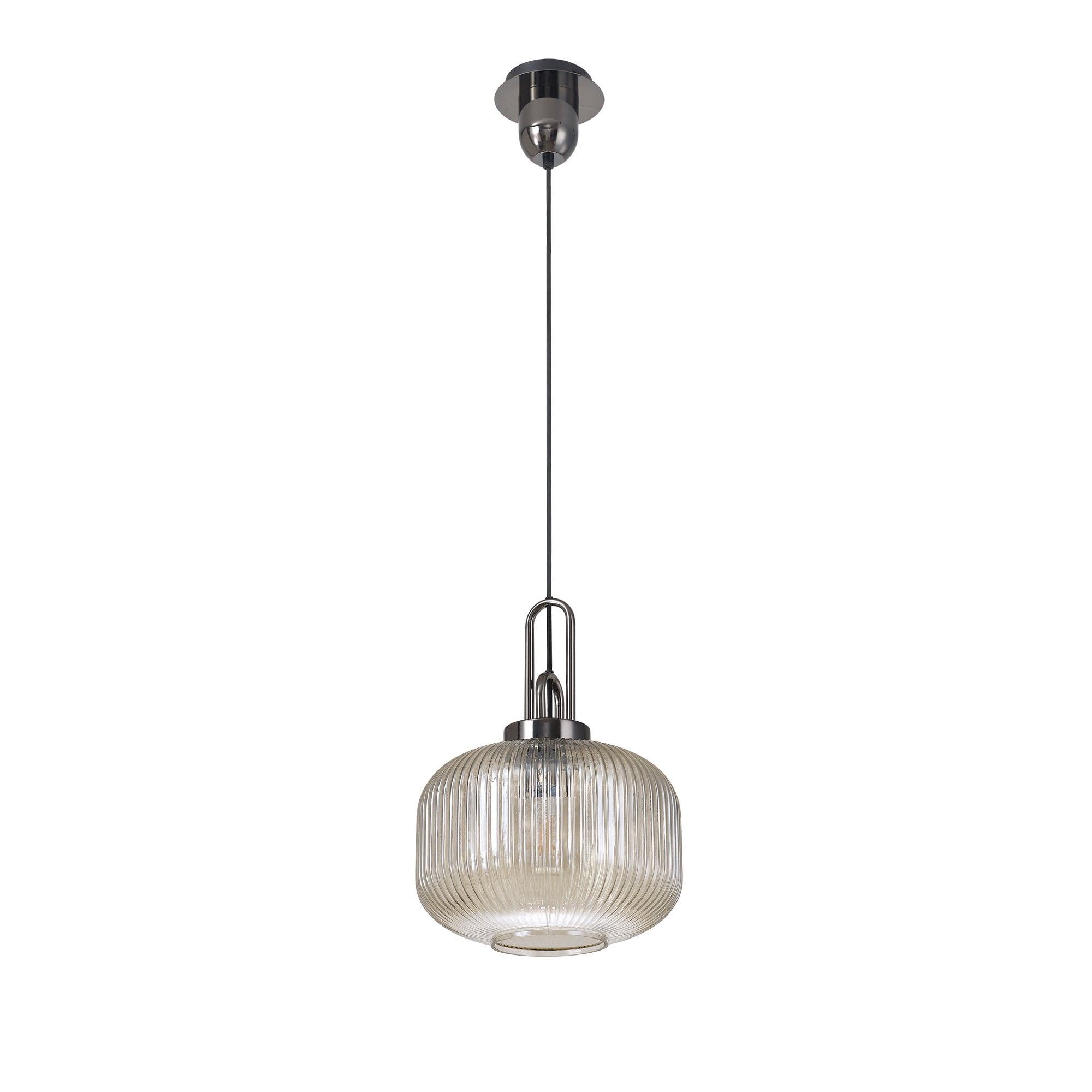 NLK05519 Amsterdam 1 Light Pendant Black Chrome Matt Black